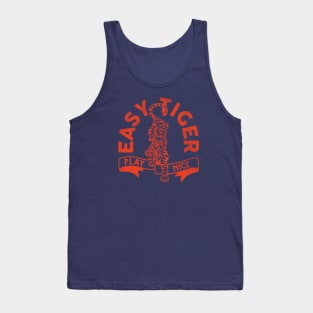 "Easy Tiger, Play Nice" Cool & Retro Red Tiger Design Tank Top